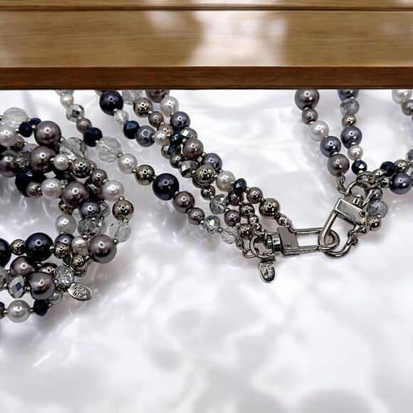 Cookie Lee Vintage Matching Glass Multi-Strand Beaded Necklace & Bracelet Set - Picture 3 of 7